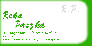 reka paszka business card